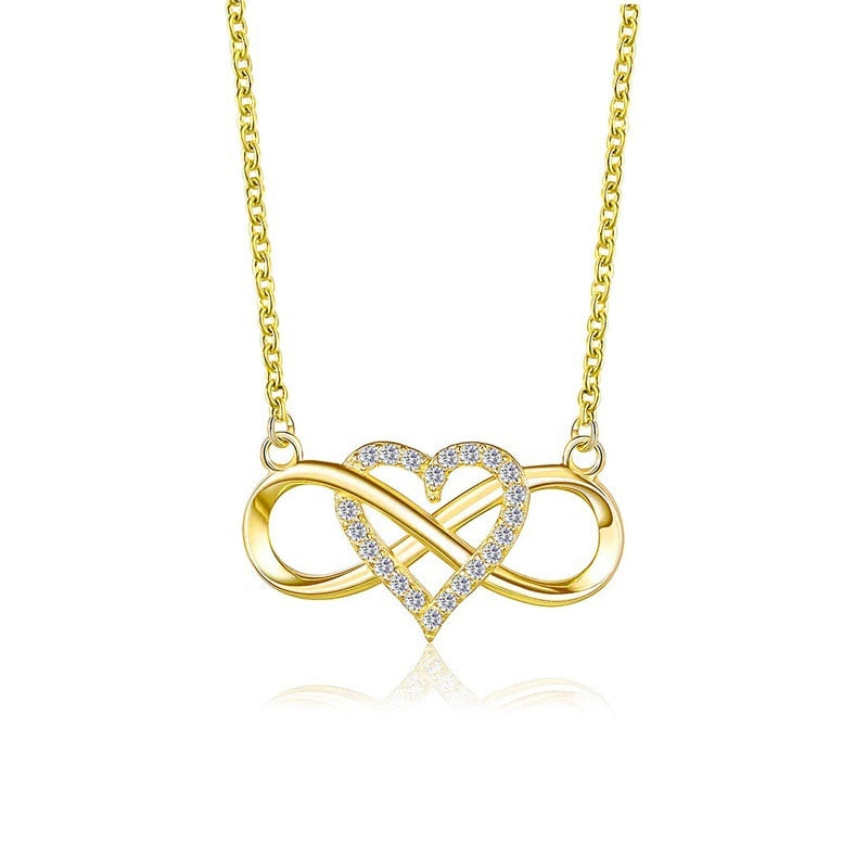 Exquisite Zircon Heart Women's Necklace Simple Romantic Crystal Pendant Gold Silver Color Clavicle Chain Wedding Jewelry 2021