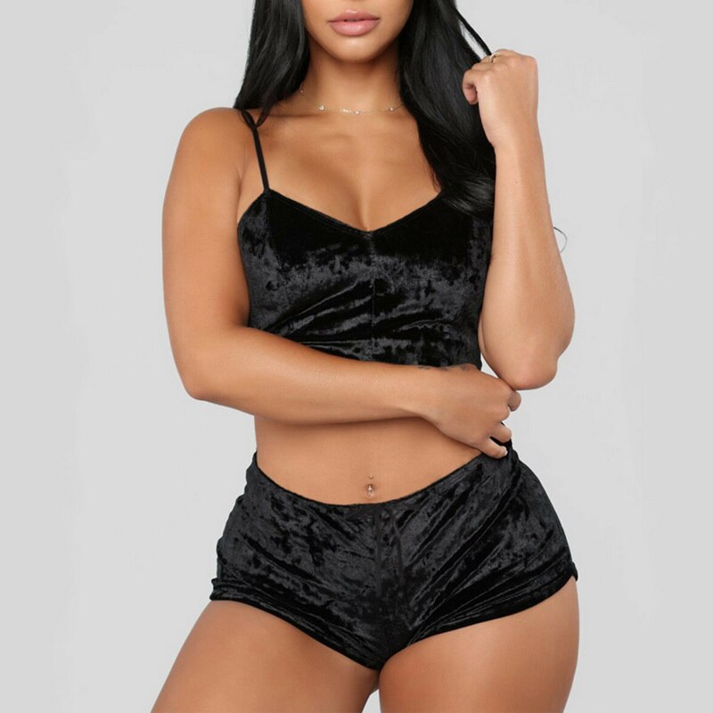 Ladies Pajama Set Cute Print Pattern Sleepwear Silk V Neck Sexy Pijama Satin Night Home Suits Wear Sleeveless Top And Shorts
