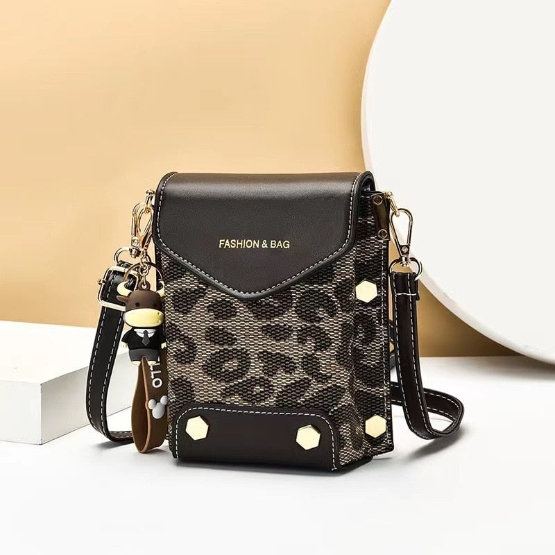 Fashion Women Pattern Shoulder Bag Hardware Chain Strap Color Block Messenger Handbag Composite Cross Body Bag