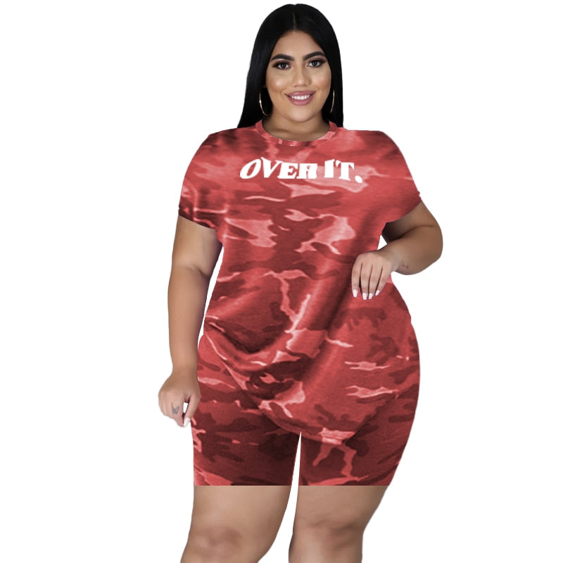 Oversized Two Piece Sets Shorts Set Women Clothes Sexy Short Sets Summer 2022 Camouflage Women Shorts and Top 2 Piece Outfit Set