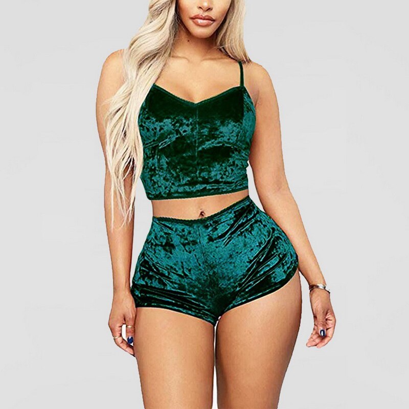 Ladies Pajama Set Cute Print Pattern Sleepwear Silk V Neck Sexy Pijama Satin Night Home Suits Wear Sleeveless Top And Shorts