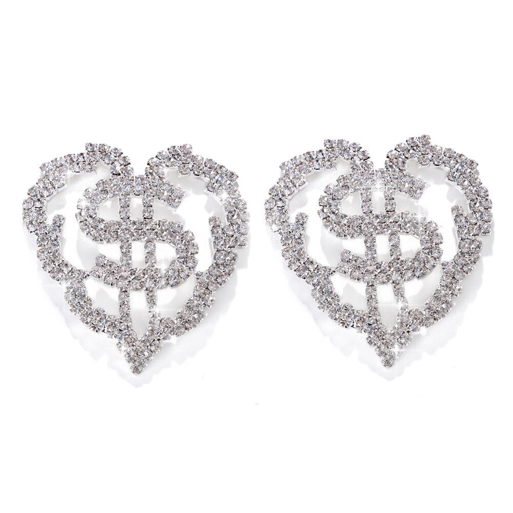 Stonefans 2 PCS Rhinestone Heart Tassel Nipple Stickers Breast Petals Women Sexy Body Chain Cover Nipple Pasties Sticker Jewelry