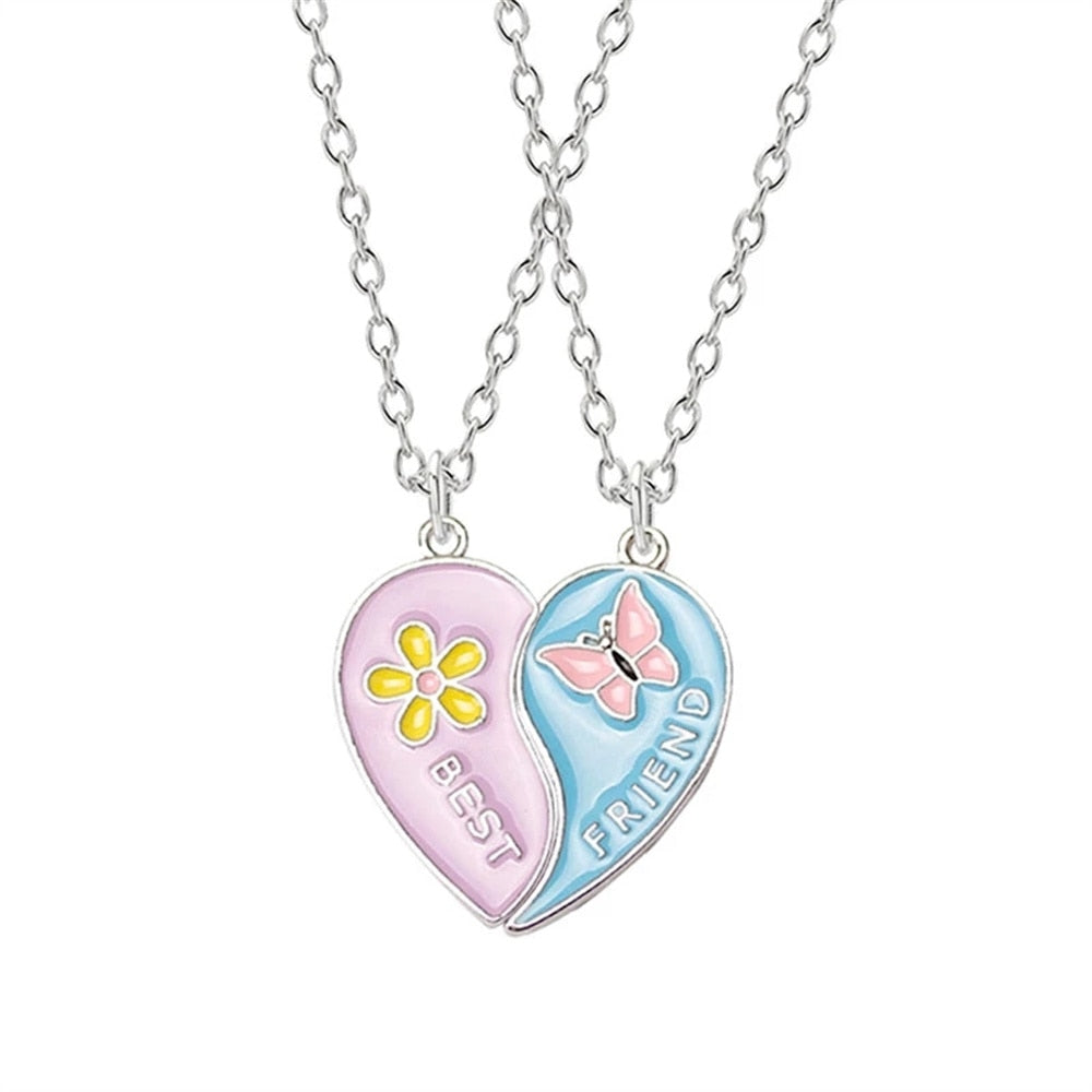 Best Friend 4 Piece Necklace Women Jewelry  BFF Friendship Pendant  Neck Chain Choker Jewelry For Women Gift 2021 Free Shipping