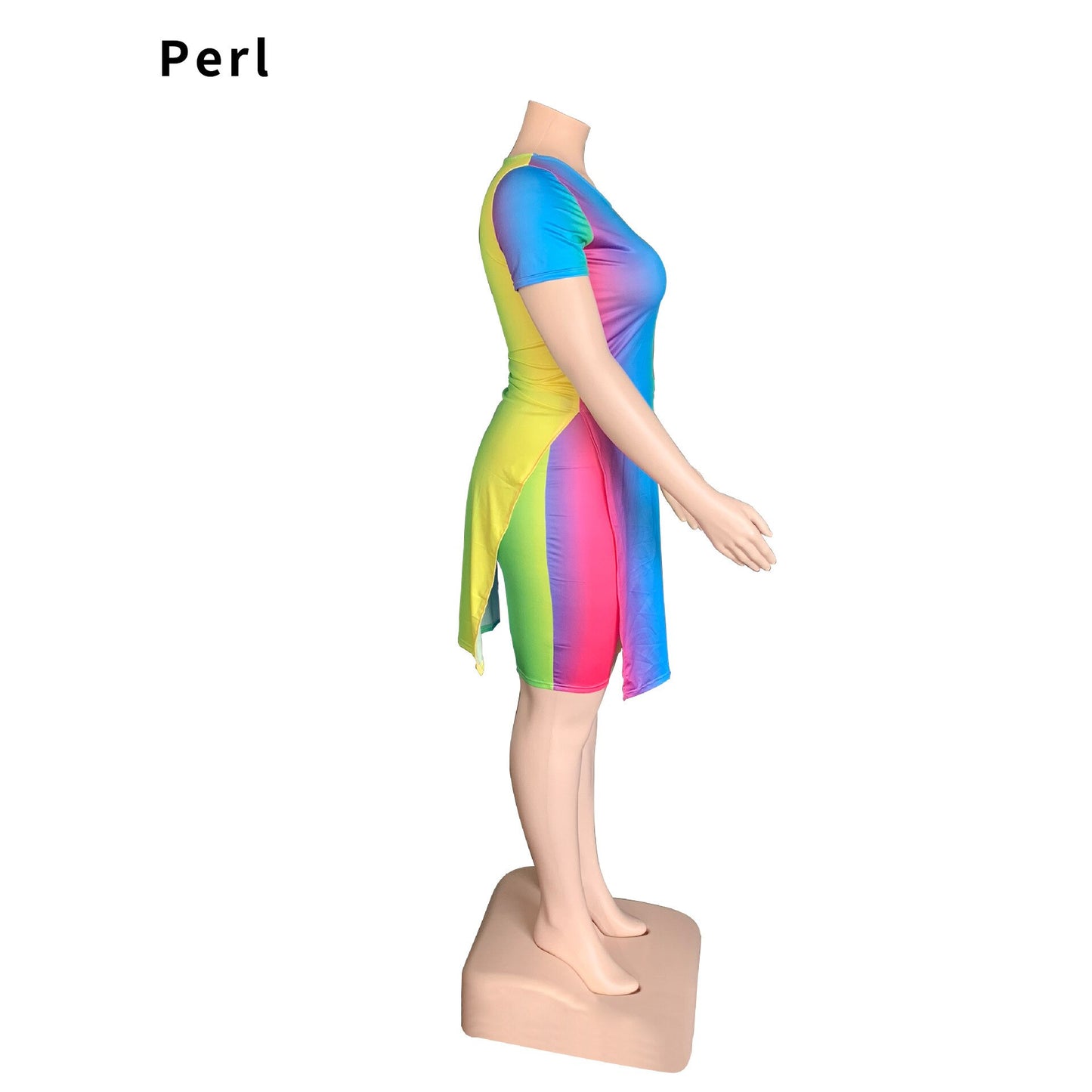 Perl Round Neck Gradient Dress Plus Size Women Clothing Fashion Summer Outfit Casual Skirt Vestidos De Verano Mujer 2022 4XL