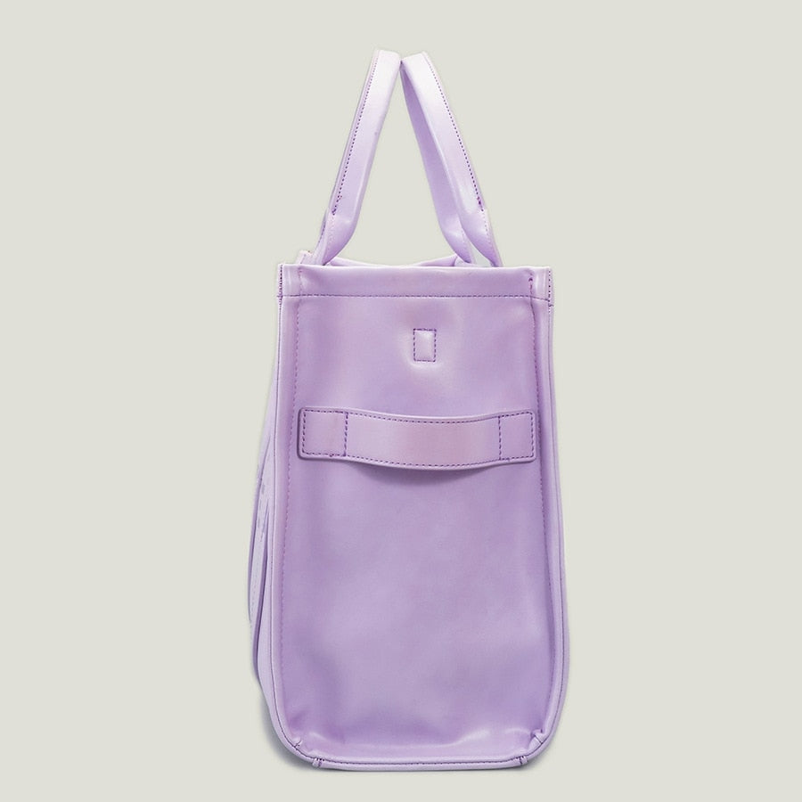 Designer Tote Bags for Women Big Purses and Handbags Women's Purple Leather Shopper Bag Branded Fashion Shoulder Crossbody Bags