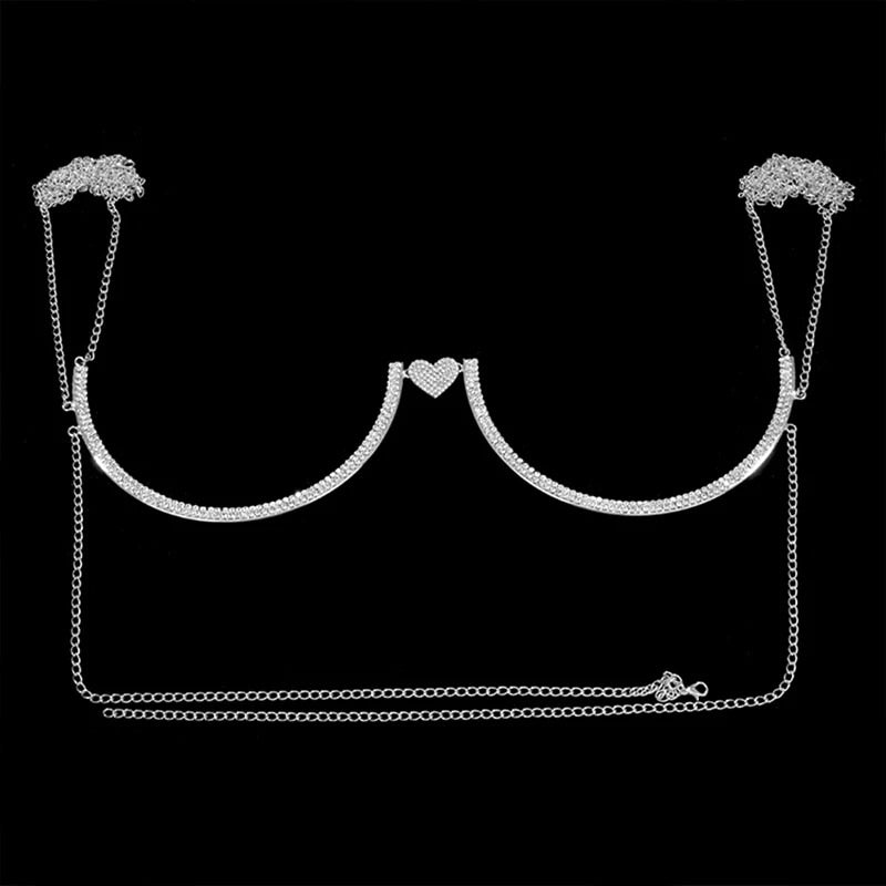 Stonefans Zircon Butterfly Tassel Breast Chain Women's Accessories Bra Top Fashion New U-shaped Sexy Shiny Rhinestone Body Chain