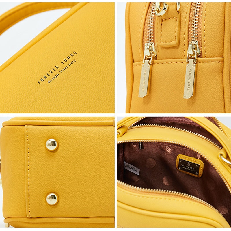 YIZHONG Leather Handbags Women Bags Luxury Designer Large Capacity High Quality Shoulder Bag Simple Fresh Crossbody Bag Carteras
