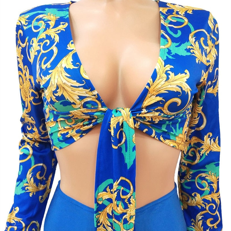ANJAMANOR 2022 Fall Fashion Two Piece Sets Long Sleeve Crop Top High Waisted Pants Sexy Party Club Outfits D29-DC39