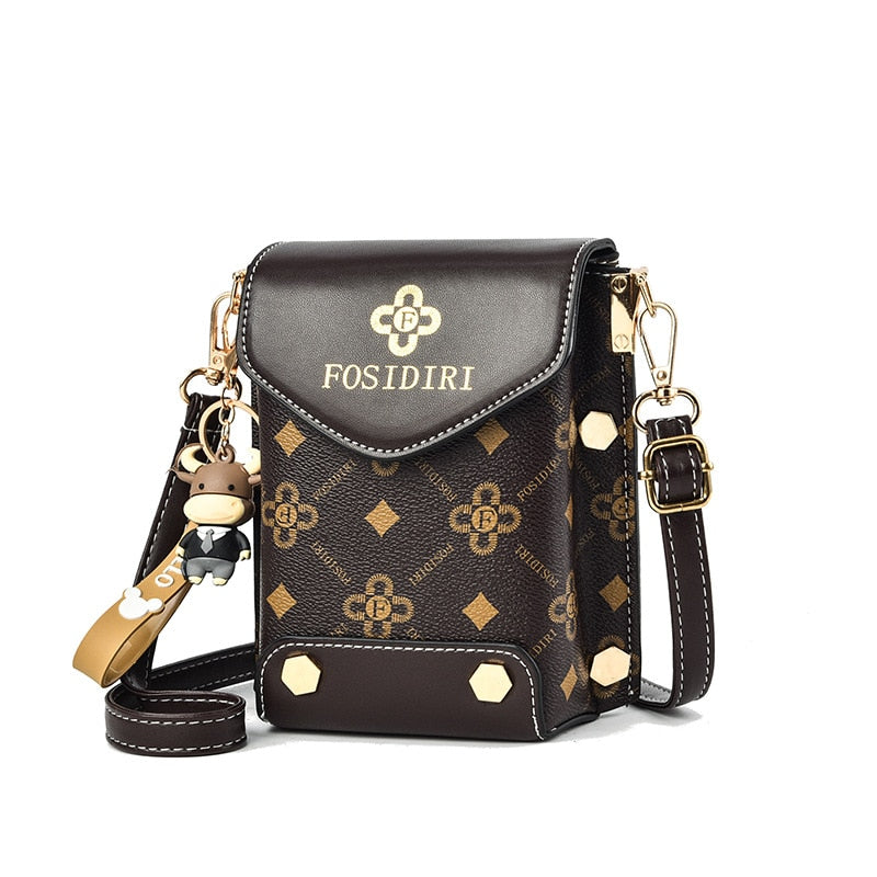Fashion Women Pattern Shoulder Bag Hardware Chain Strap Color Block Messenger Handbag Composite Cross Body Bag
