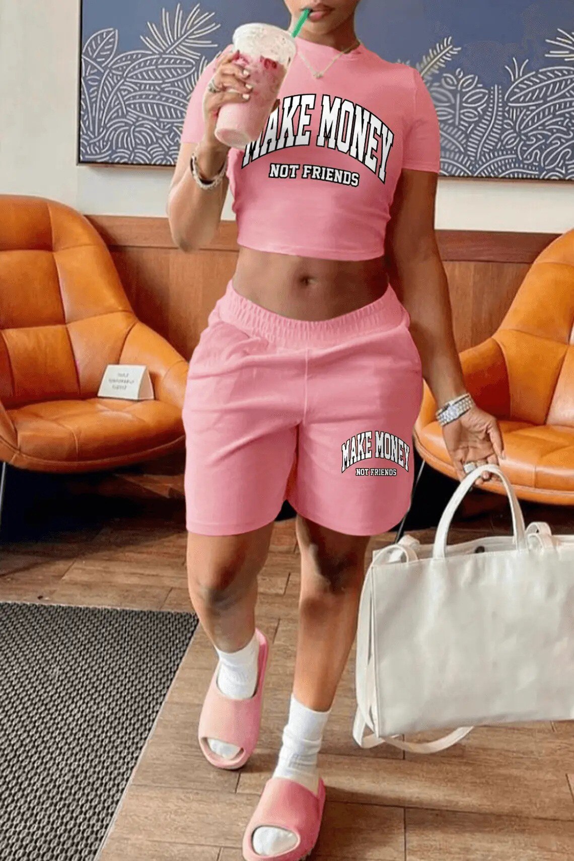 2022 Casual Print Letter Women Set