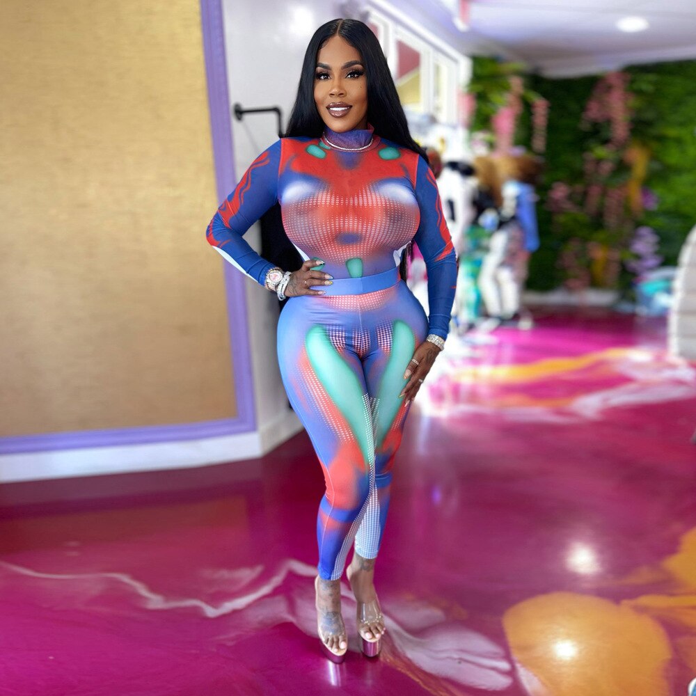 Two Piece Set Women Tracksuit Fashion 2022 Set Woman 2 Pieces Chic Female Trouser Suits Sexy Party Outfits Festival Clothing