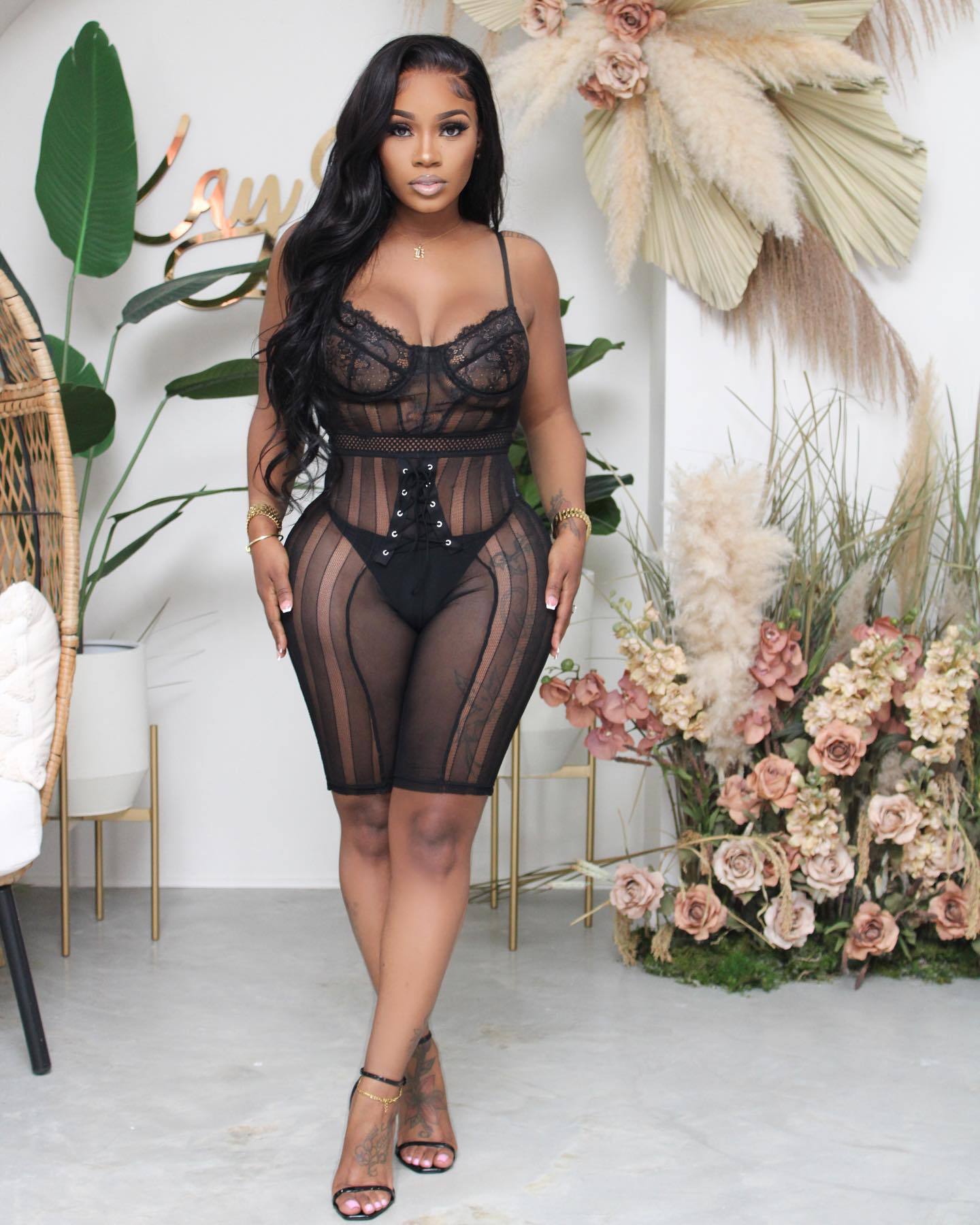 Sexy Lace Playsuit Romper Summer Sling Grommet Lace Up See Through steel ring Shorts Bodycon Club Party Jumpsuit One Piece
