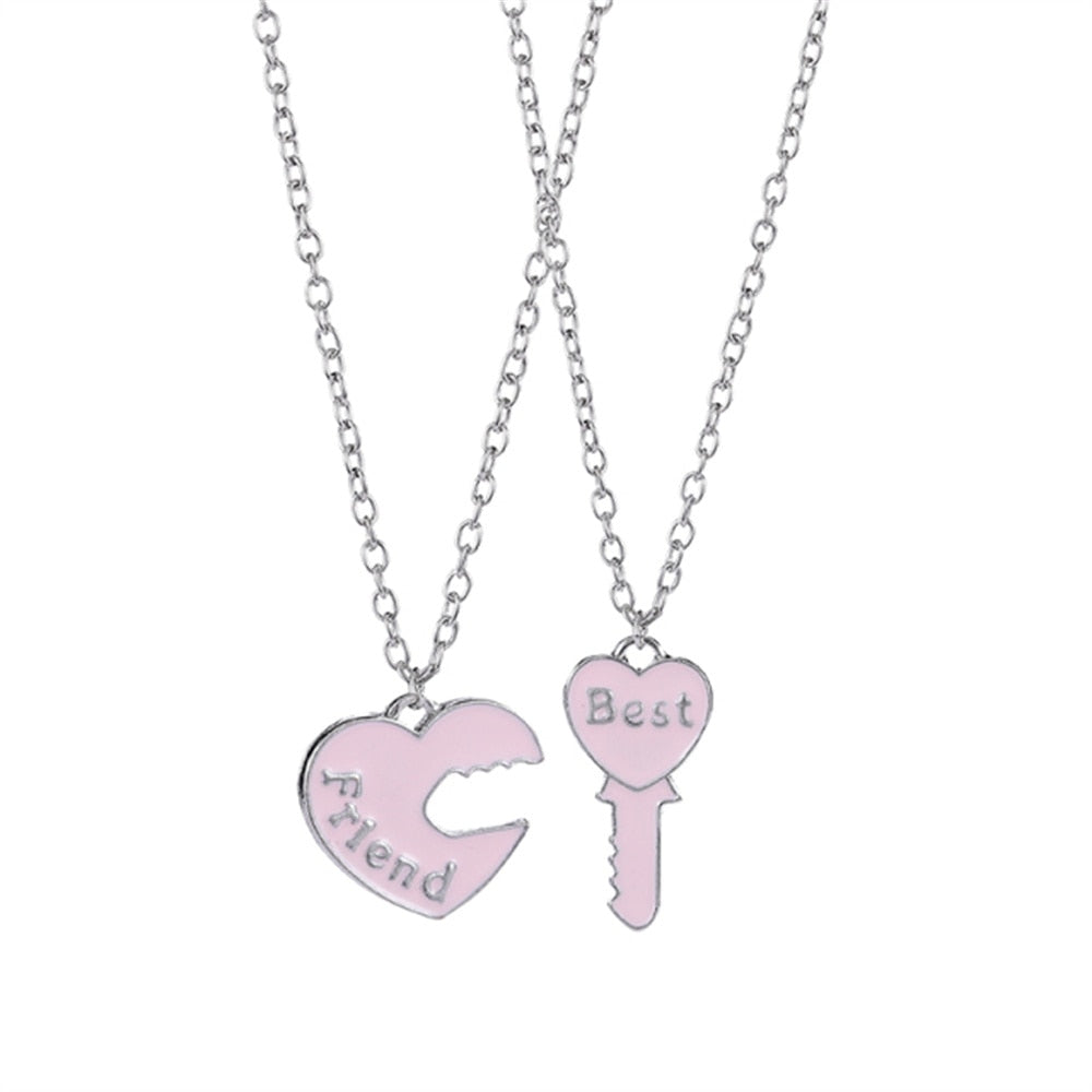 Best Friend 4 Piece Necklace Women Jewelry  BFF Friendship Pendant  Neck Chain Choker Jewelry For Women Gift 2021 Free Shipping