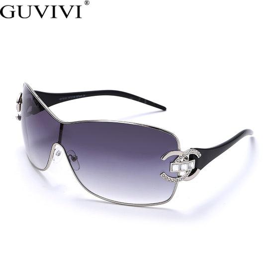 New Trendy Diamond Sunglasses Women Luxury Brand Designer One Piece Oversized Sun Glasses Ladies Fashion Eyewear Large Frame