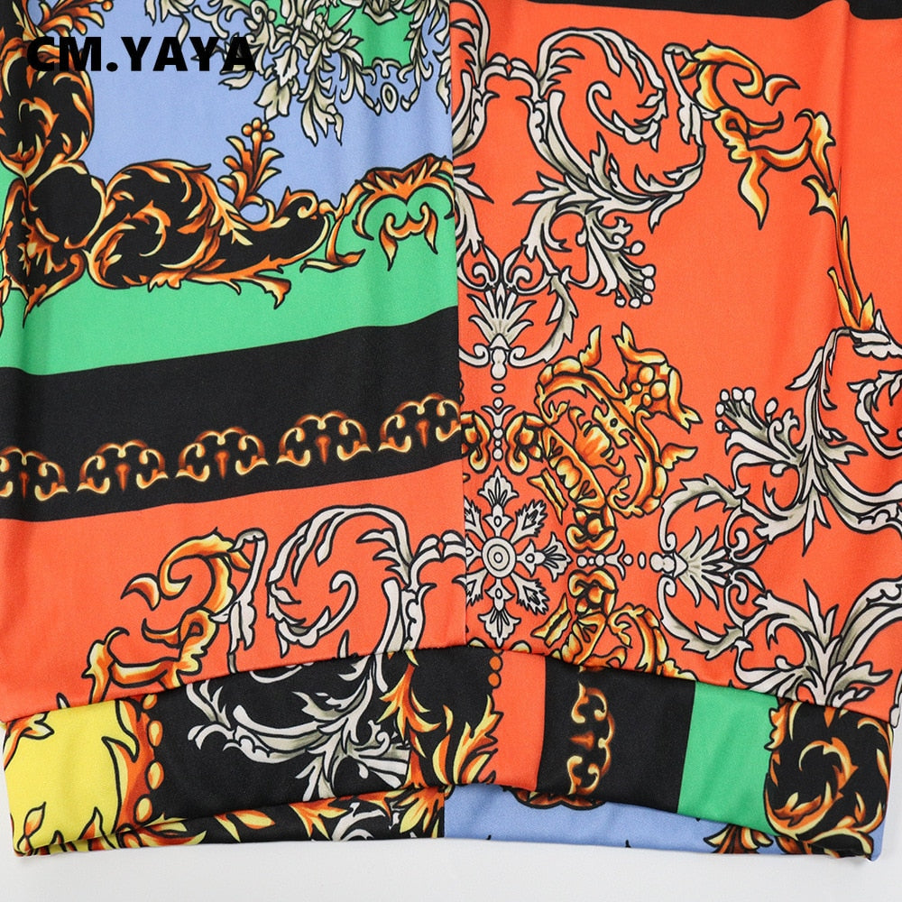 CM.YAYA Paisley Active Yoga Set for Women 2022 Summer Beach Sexy Party Tracksuit Crop Tops and Leggings Pants Two 2 Piece Set