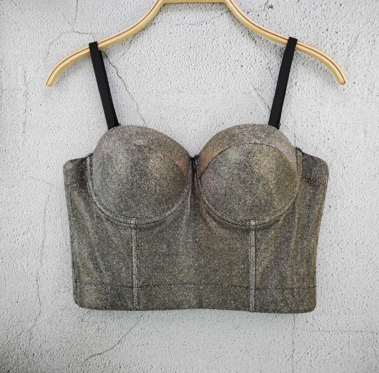 Crop Top Women Tank 2022 Summer Top Cropped Woman Clothes Sexy Push Up Denim Bra Clothing Backless Bustier Party Club Vest