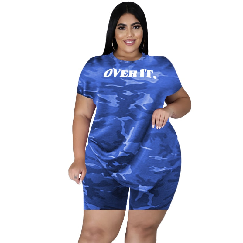 Oversized Two Piece Sets Shorts Set Women Clothes Sexy Short Sets Summer 2022 Camouflage Women Shorts and Top 2 Piece Outfit Set