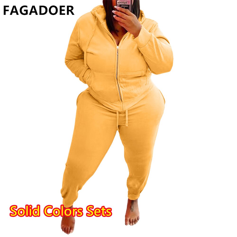 FAGADOER 2022 Plus Size Sporty PINK Letter Print Fashion Spring Set High Waist 2 Piece Set L-5XL Women Gym Clothing Pant Sets