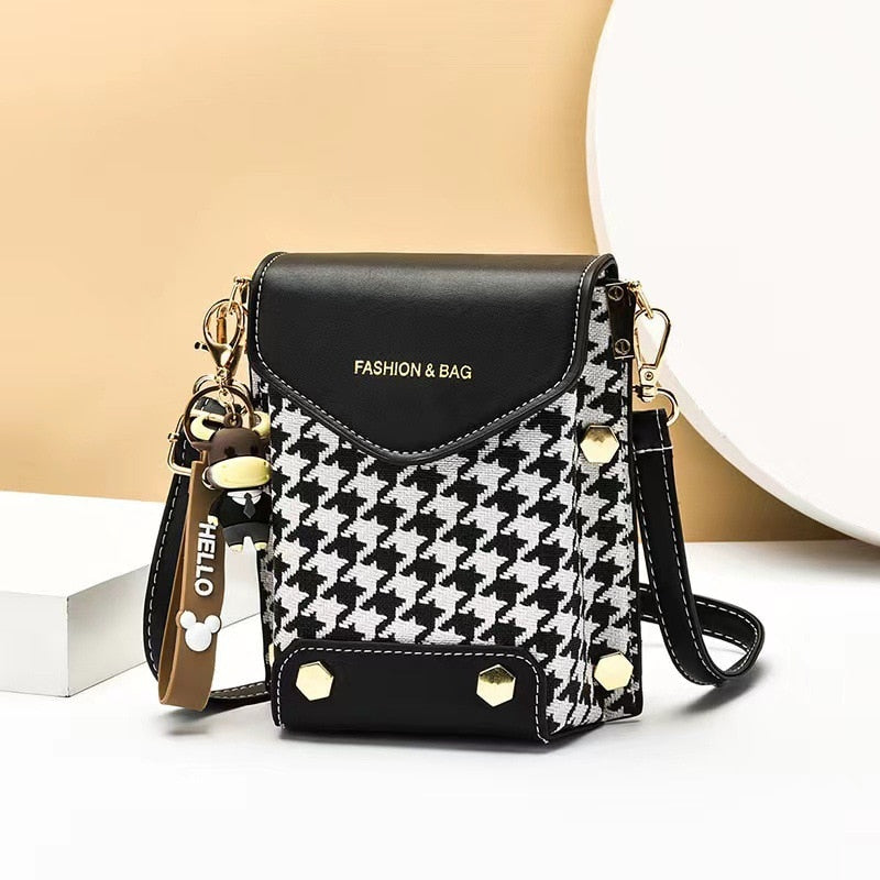 Fashion Women Pattern Shoulder Bag Hardware Chain Strap Color Block Messenger Handbag Composite Cross Body Bag