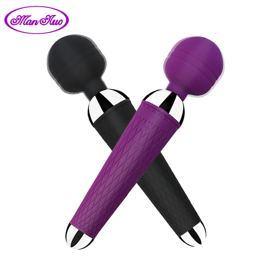 Powerful Clitoris Vibrators USB Recharge Magic Wand AV Vibrator Massager Sexual Wellness Erotic Sex Toys for Women Adult Product