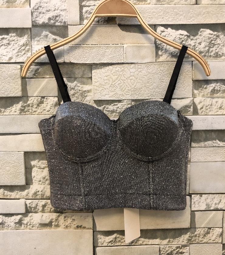 Crop Top Women Tank 2022 Summer Top Cropped Woman Clothes Sexy Push Up Denim Bra Clothing Backless Bustier Party Club Vest