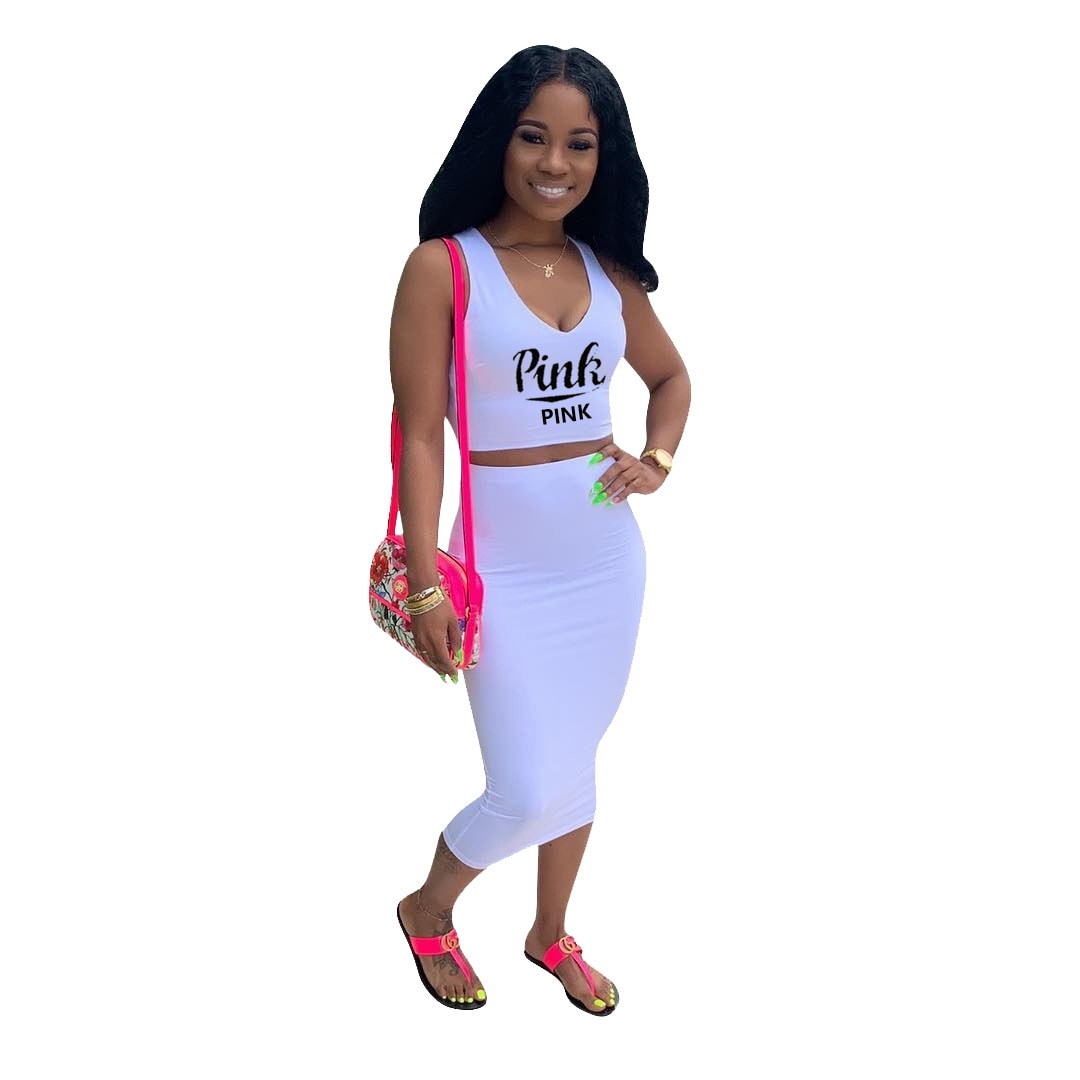 Two Piece Set Top + Skirt Short Sleeveless Top Women's Shorts Fitness Slim Party Club Clothing Sports Fitness Summer Clothes Set