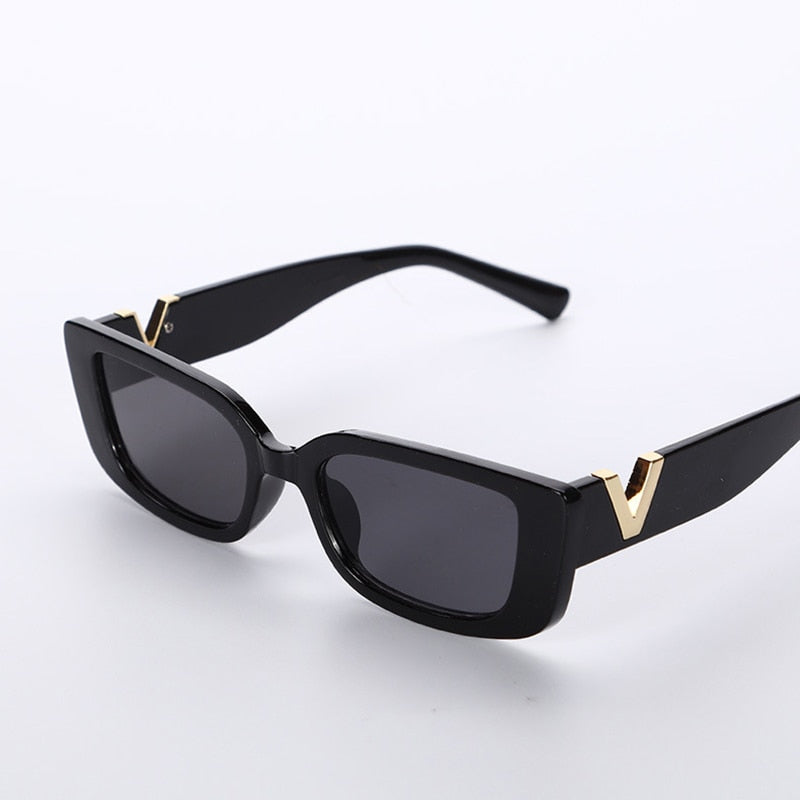 Retro Rectangle Sunglasses Women Brand Designer Cat Eye Small Frame Sun Glasses Ladies Classic Black Square Sunglass Woman UV400