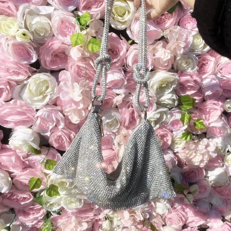 luxury Designer hobo shoulder bag Handle Shining Rhinestones Evening clutch Bag Purse Crystal Purses and handbag Hobo Bags