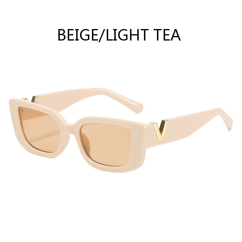 Retro Rectangle Sunglasses Women Brand Designer Cat Eye Small Frame Sun Glasses Ladies Classic Black Square Sunglass Woman UV400