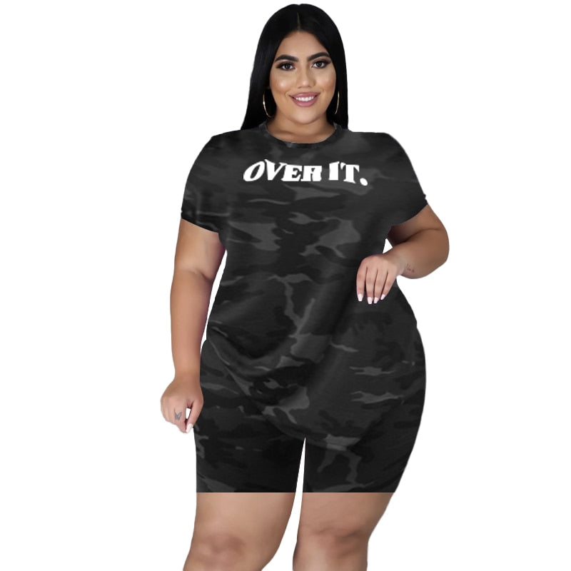 Oversized Two Piece Sets Shorts Set Women Clothes Sexy Short Sets Summer 2022 Camouflage Women Shorts and Top 2 Piece Outfit Set