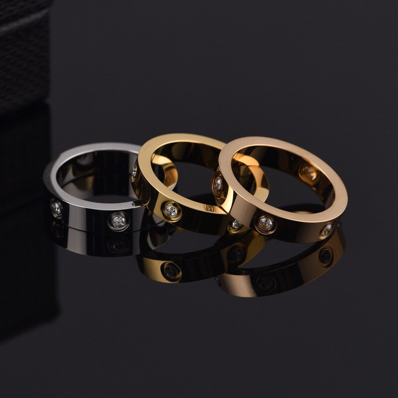 2021 Stainless Steel Rings for Women Men Fashion Titanium Bague Femme Wedding Engagement Couple Ring Lover Luxury Brand Jewelry