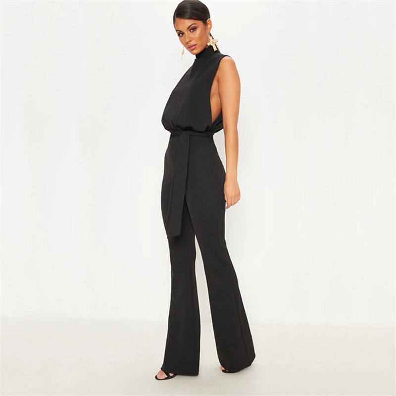 Sexy Club Outfits One Piece Ladies Summer Lucky Label Rumper Baggy Black Jumpsuits Business Elegant Woman Evening Party Clothing