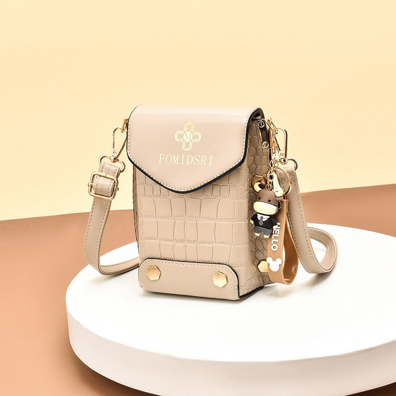 Fashion Women Pattern Shoulder Bag Hardware Chain Strap Color Block Messenger Handbag Composite Cross Body Bag