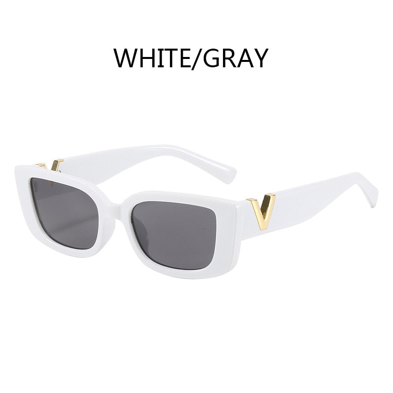 Retro Rectangle Sunglasses Women Brand Designer Cat Eye Small Frame Sun Glasses Ladies Classic Black Square Sunglass Woman UV400