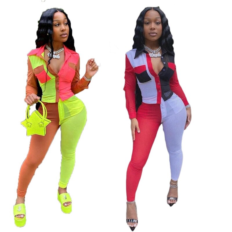 Fashion 2 Piece Sets Womens Outfits Pants and Top Set Sweat Suits Sexy Club Birthday Two Piece Outfits for Women Set Clothing