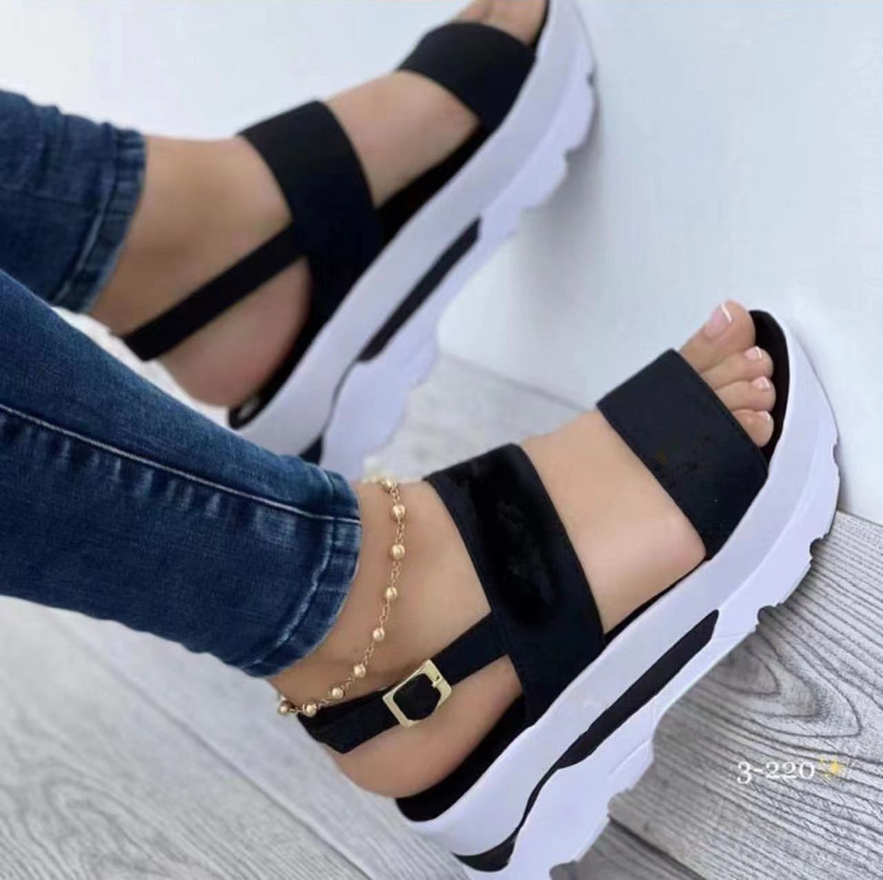 2022 Fashion Wedge Female Platform Buckle Strap Street Summer Shoes Punk Beach Wedges Women Sandals Chunky Sandalias De Mujer