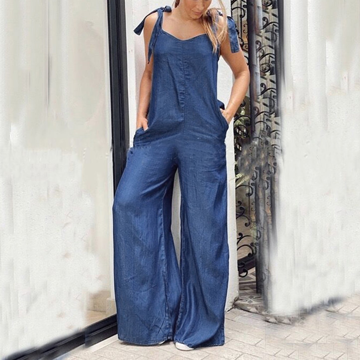 Women Jumpsuits Outfits Denim Loose-Fit Bodysuits Rumper Jumpsuit Women Elegance for Party Wide-Leg Bodysuit Women's Bodycon