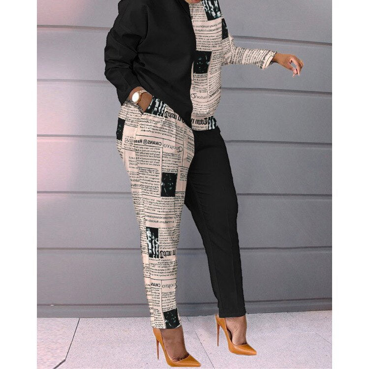 women 2022 spring autumn pant suits color matching sweatshirt + pant lounge home women set