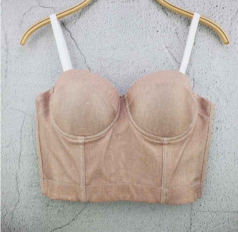Crop Top Women Tank 2022 Summer Top Cropped Woman Clothes Sexy Push Up Denim Bra Clothing Backless Bustier Party Club Vest