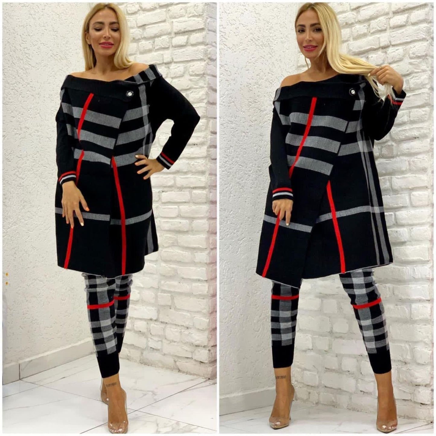 Two Piece Women's Pant Set Suit Knitwear Sweater And Pants Two Piece Sets Womens Outifits flexible Free Size Big Size Tracksuit