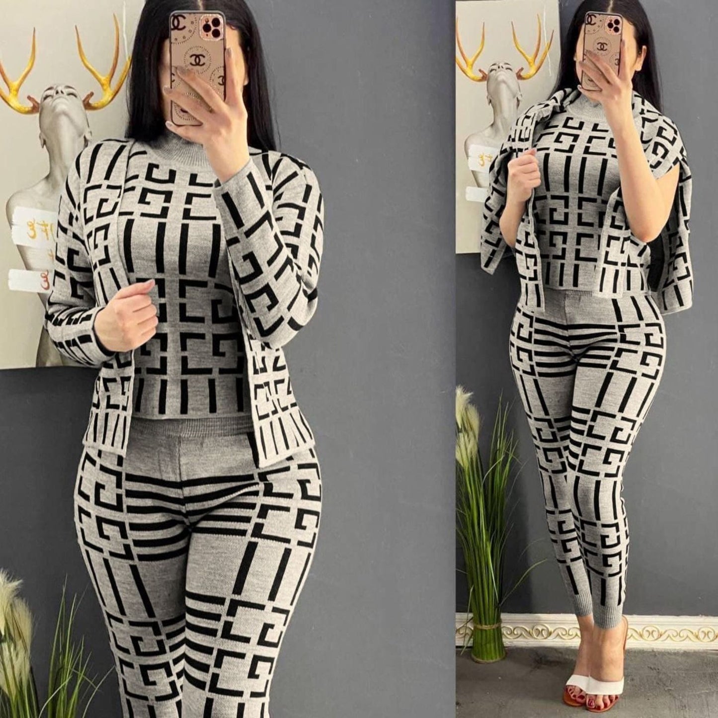 Women's 3 Piece Cardigan Sweater Pant Set Three piece sets womens outfits traf tracksuit women's suit pantsuit trousers Turkey
