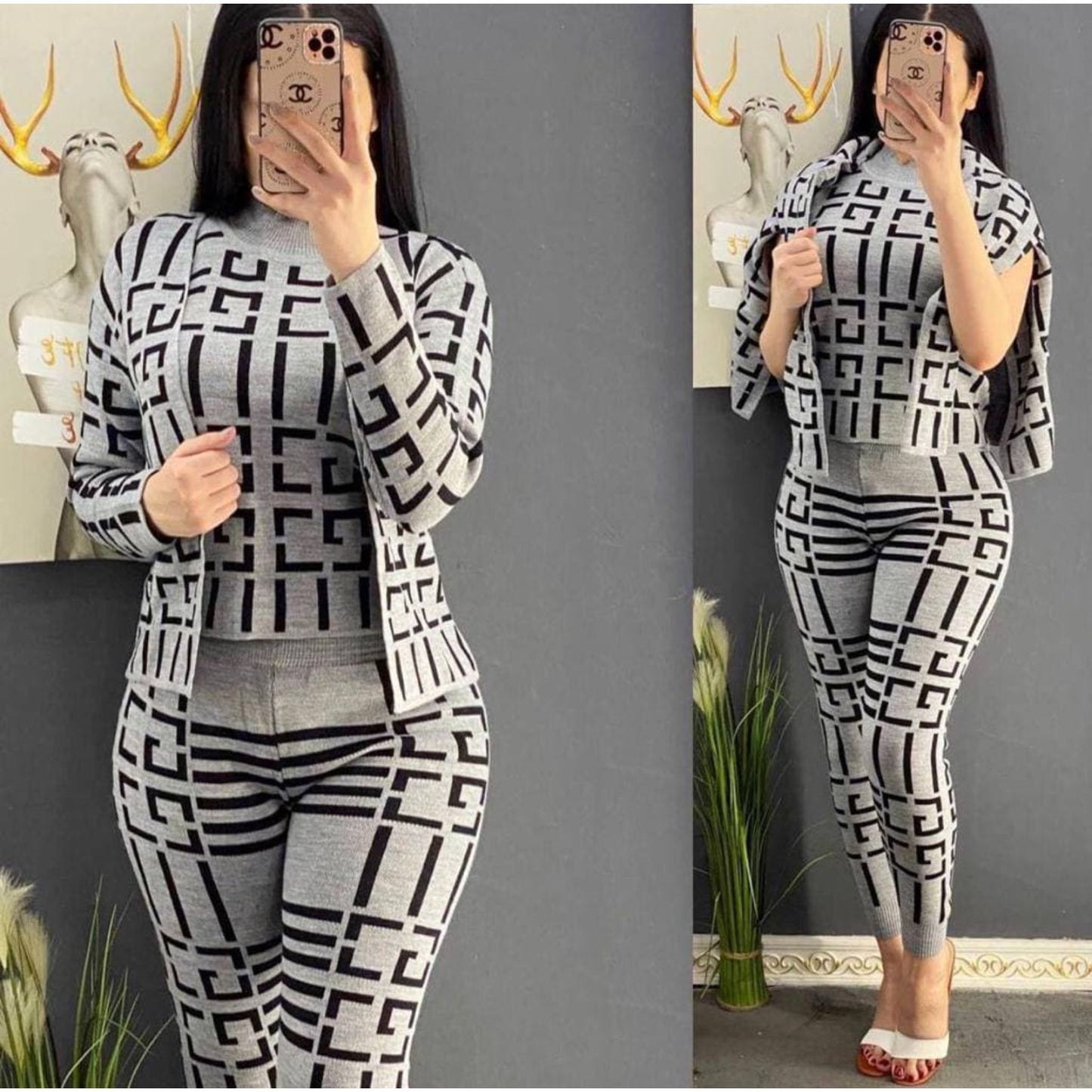 Women's 3 Piece Cardigan Sweater Pant Set Three piece sets womens outfits traf tracksuit women's suit pantsuit trousers Turkey
