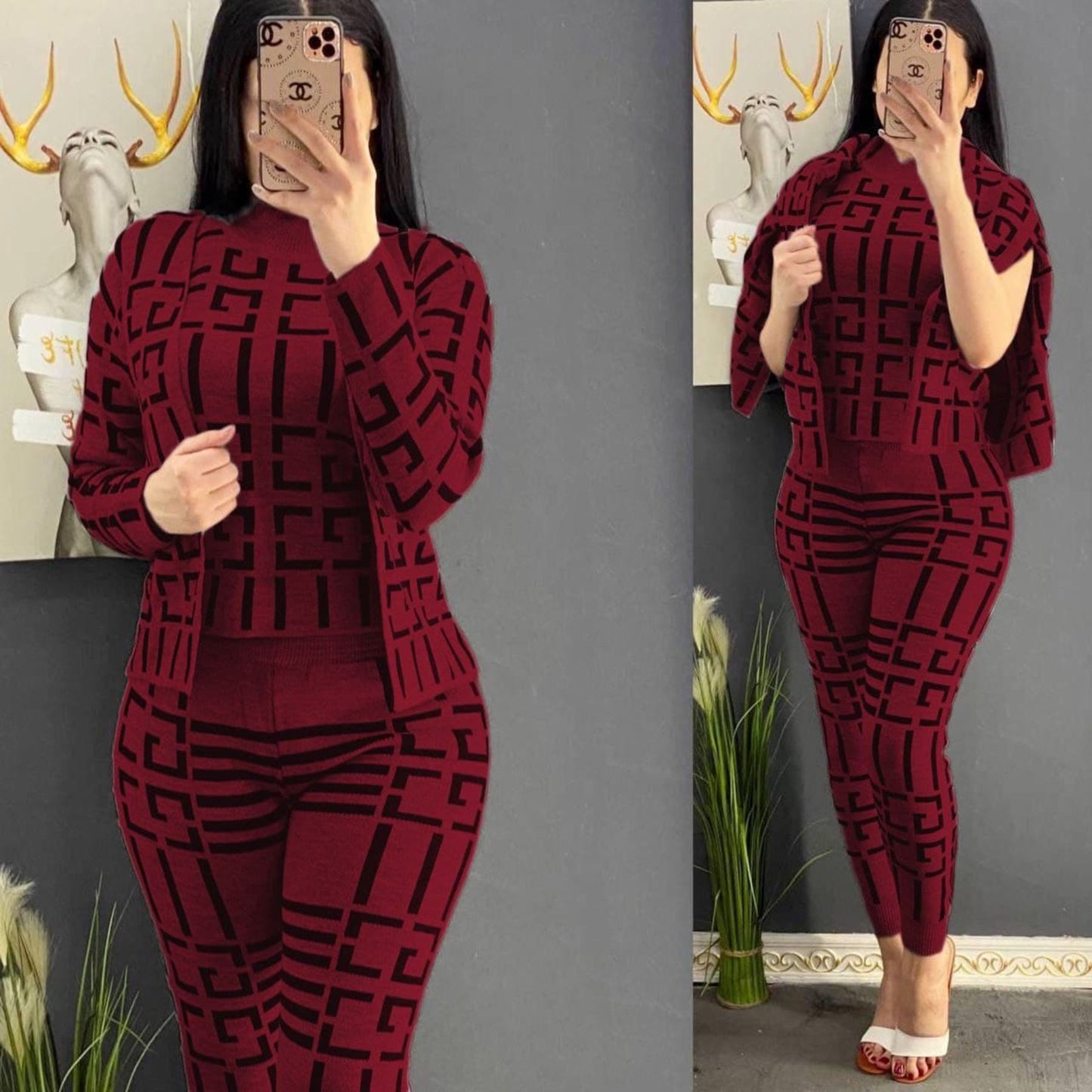 Women's 3 Piece Cardigan Sweater Pant Set Three piece sets womens outfits traf tracksuit women's suit pantsuit trousers Turkey