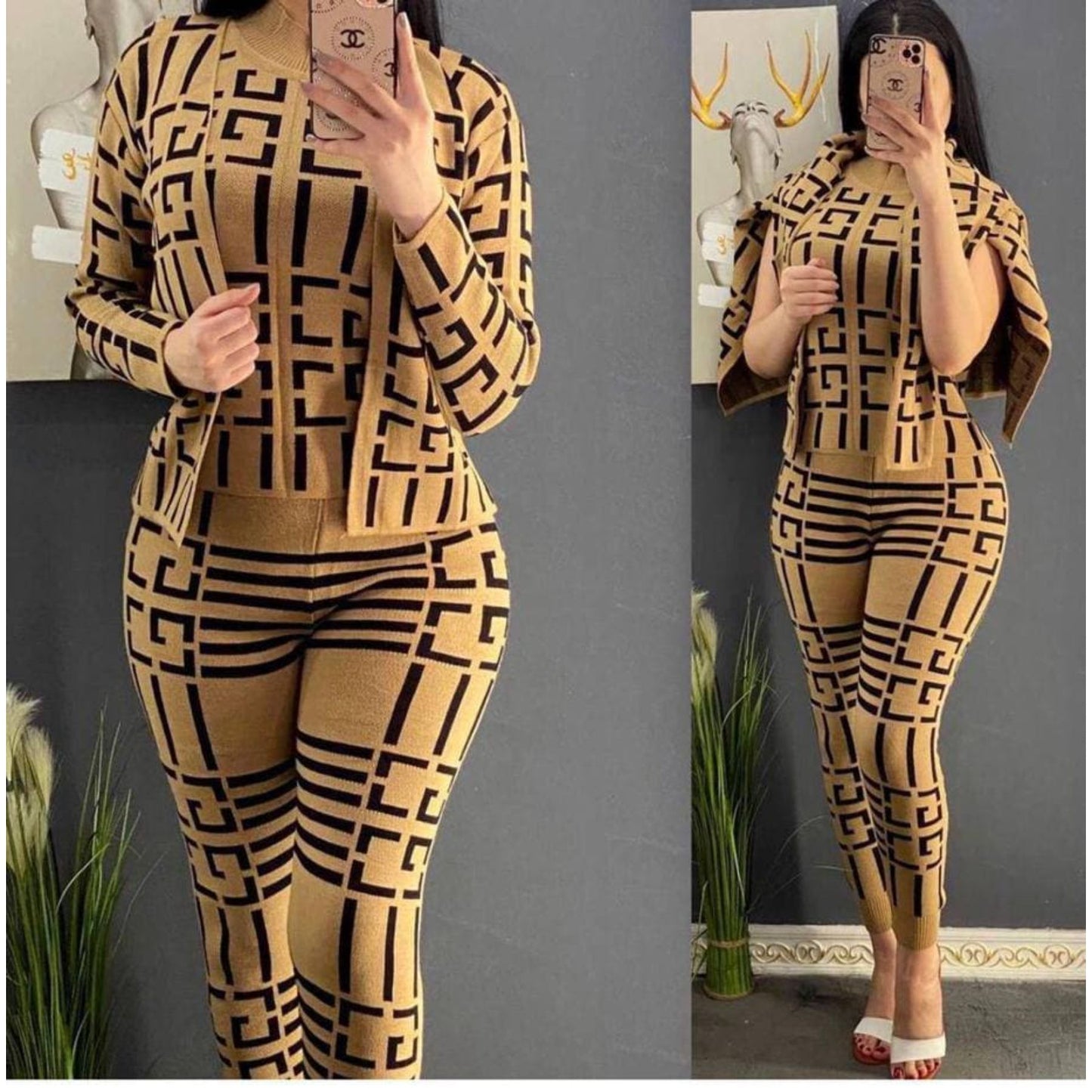 Women's 3 Piece Cardigan Sweater Pant Set Three piece sets womens outfits traf tracksuit women's suit pantsuit trousers Turkey