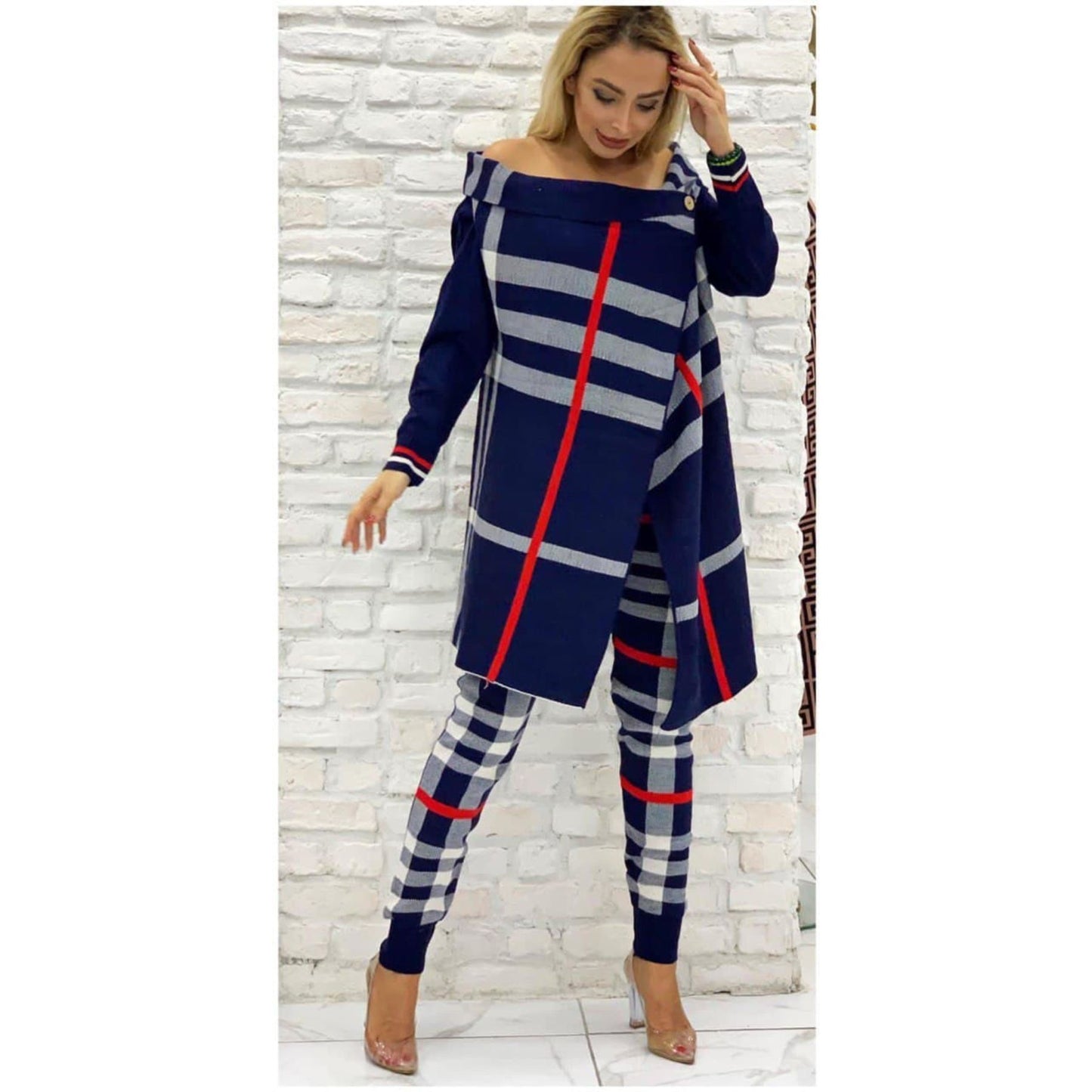 Two Piece Women's Pant Set Suit Knitwear Sweater And Pants Two Piece Sets Womens Outifits flexible Free Size Big Size Tracksuit