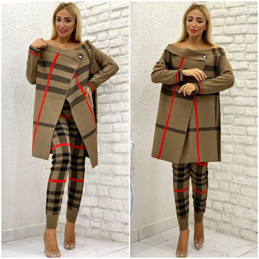 Two Piece Women's Pant Set Suit Knitwear Sweater And Pants Two Piece Sets Womens Outifits flexible Free Size Big Size Tracksuit